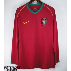 Portugalsko 2006 Retro Domácí Dres Dlouhý Rukáv